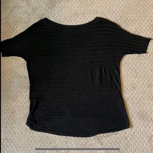 White House Black Market Black sparkly short sleeve top